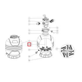 Дюзова коробка 89012515 у комплекті з трубою для Emaux MFV17, 20, 24, 27A, 27, 31A, 31, 35