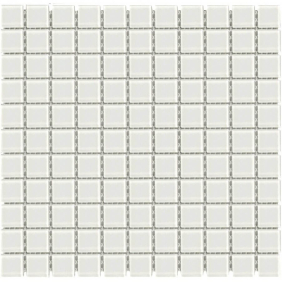 Мозаїка скляна Aquaviva Сristall Біла, лист 30 x 30 см, сегмент 25 мм, на сітці (DCM308)