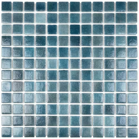 Мозаїка скляна Aquaviva Blue, лист 31,5 x 31,5 см, сегмент 25 мм, на сітці (KL106 light)