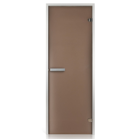 Двері скляні Greus Classic 70 x 190 см, алюміній, матове скло бронза, для хамама