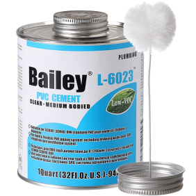 Клей для ПВХ труб Bailey L-6023, 473 мл, з пензликом