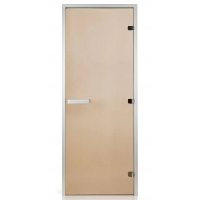 Двері скляні Greus Classic 80 x 200 см, алюміній, прозоре скло бронза, для хамама