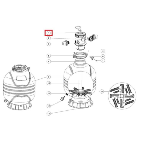 Кран шестиходовий Emaux 1.5'' Т, MFV 88281550B, (верхнє підключення)