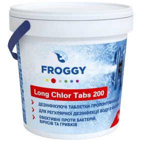 Хлор тривалої дії Froggy Long Chlor Tabs 200 25 кг великі таблетки