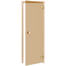 Двері скляні Thermory Trendline 70 x 190 см, сосна, прозоре скло бронза, для сауни