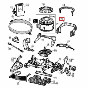 Корпус задньої ручки для пилососу AquaVac 600, 650, сірий (RCX36131519237)