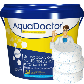 Хлорні таблетки 3в1 Aquadoctor MCT 1 кг великі таблетки по 200 грам
