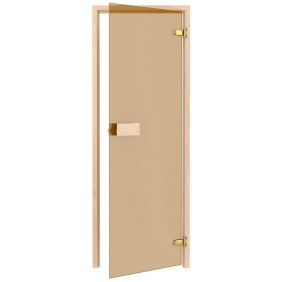 Двері скляні Thermory Classic 70 x 190 см, осика, прозоре скло бронза, для сауни