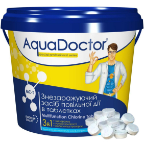 Хлорні таблетки 3в1 Aquadoctor MCT 1 кг маленькі таблетки по 20 грам