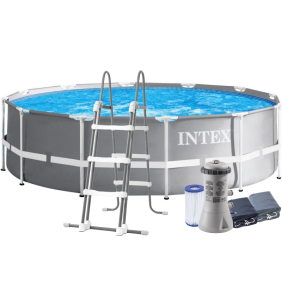 Каркасний басейн Intex 427 х 107 см, з фільтром, драбиною, тентом та підстилкою (26720)