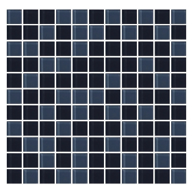 Скляна мозаїка Aquaviva Сristall Black-Gray, лист 30 x 30 см, сегмент 25 мм, на сітці (DCM401)