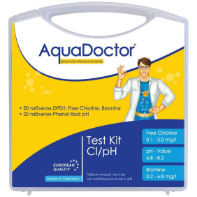 Тестер для басейну таблетковий AquaDoctor Test Kit pH/Cl (pH, вільний хлор, бром)