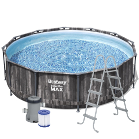 Каркасний басейн Bestway Wood 366 х 100 см, з фільтром та драбиною (5614X)