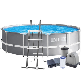 Каркасний басейн Intex 549 х 122 см, з фільтром, драбиною, тентом та підстилкою (26732)