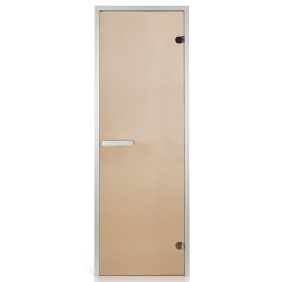 Двері скляні Greus Classic 70 x 190 см, алюміній, прозоре скло бронза, для хамама
